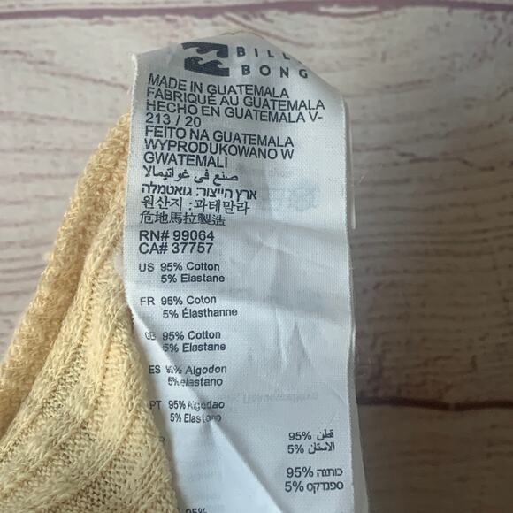 Billabong Yellow Ribbed Knit Pants High Waisted Drawstring Size Large - Picture 10 of 16